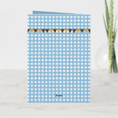 Een klein Boo is op komst Blauw geruit QR-code (Achterkant)