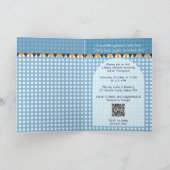 Een klein Boo is op komst Blauw geruit QR-code (Binnen)