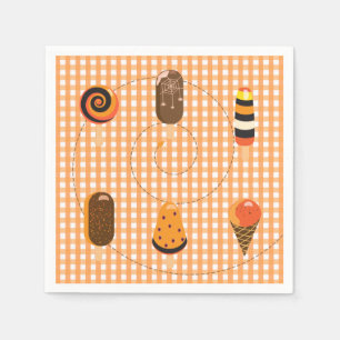 Een klein Boo is op komst Oranje Gingham Ijs baby Servet
