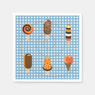 Een klein Boo is verschuldigd Blauwe Gingham Ijs b Servet