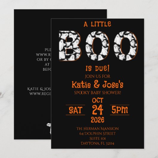 Een klein Boo is verschuldigd Geest Halloween Baby Kaart (Voorkant / Achterkant)