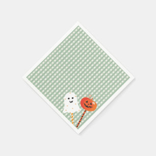 Een klein Boo is verschuldigd Olijfgroen Gingham H Servet