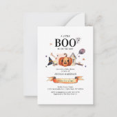 Een klein Boo op komst Halloween Baby Shower Notitiekaartje (Voorkant)