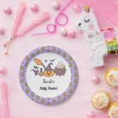 Een klein Boo Paars Halloween Baby shower Papieren Bordje (Feest)
