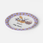 Een klein Boo Paars Halloween Baby shower Papieren Bordje (Gekanteld)