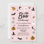 Een klein Boo-roze halloween Baby shower Kaart (Voorkant)