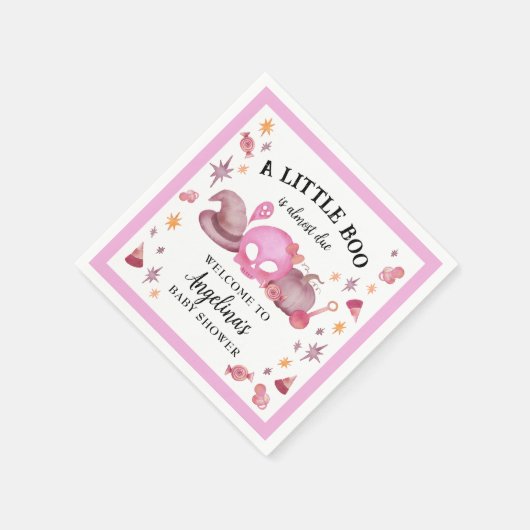 Een klein Boo-roze halloween Baby shower Servet (Hoek)