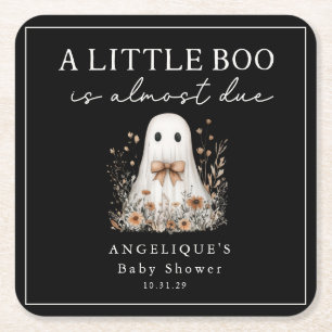 Een klein Boo spookje wilde bloem baby shower Kartonnen Onderzetters