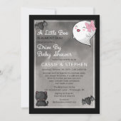 Een klein booghoestmeisje rijd per Baby shower Kaart (Voorkant)