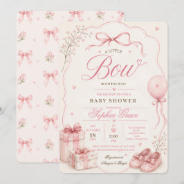 Een Klein Boogje Is Op Weg Roze Boog Baby Shower  Kaart
