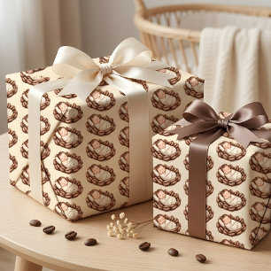 Een Klein Boontje Brouwt Koffie Baby Shower Cadeaupapier