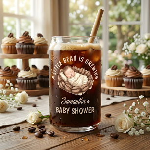 Een Klein Boontje Brouwt Koffie Baby Shower Favor Blikvorm Glas