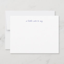Een klein briefje om te zeggen Navy Blue Script Br Notitiekaartje
