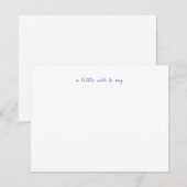 Een klein briefje om te zeggen Navy Blue Script Br Notitiekaartje (Voorkant / Achterkant)