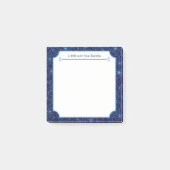 "Een klein briefje" Persoonlijk blauw bloempatroo Post-it® Notes (Voorkant)