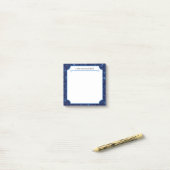 "Een klein briefje" Persoonlijk blauw bloempatroo Post-it® Notes (Op bureau)