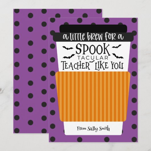 Een Klein Brouwsel Voor een Spooktacular Docenten  Kaart (Voorkant / Achterkant)