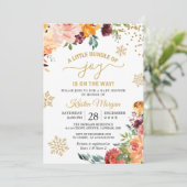 Een klein bundel Joy Burgundy Floral Baby shower Kaart (Staand voorkant)