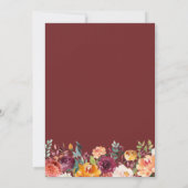 Een klein bundel Joy Burgundy Floral Baby shower Kaart (Achterkant)