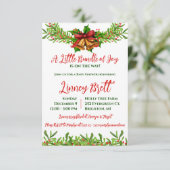 Een klein bundel Joy Holiday Wreath Baby shower Kaart (Staand voorkant)