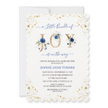 Een Klein Bundeltje Vreugde Blauwe Bloemige Jongen