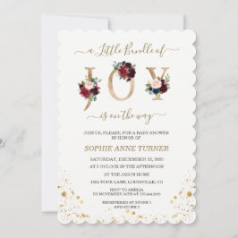 Een Klein Bundeltje Vreugde Burgundy Bloemige Baby Kaart