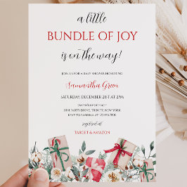 Een Klein Bundeltje Vreugde Kerst Baby Shower Kaart