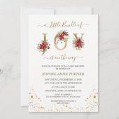 Een Klein Bundeltje Vreugde Poinsettia Goud Baby S Kaart (Voorkant)