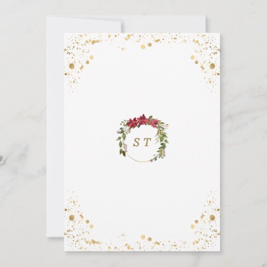 Een Klein Bundeltje Vreugde Poinsettia Goud Baby S Kaart (Achterkant)