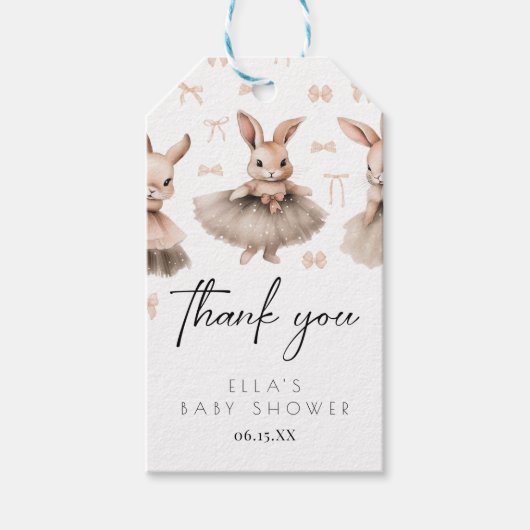 Een klein Bunny-Baby shower Cadeaulabel (Voorkant)