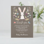 Een klein Bunny Baby shower Dank je wel Kaart (Staand voorkant)