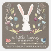 Een klein Bunny Baby shower Favor Vierkante Sticker (Voorkant)