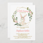 Een klein Bunny baby shower meisje Uitnodiging (Voorkant / Achterkant)