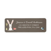 Een klein Bunny Baby shower Return-adres Etiket (Voorkant)