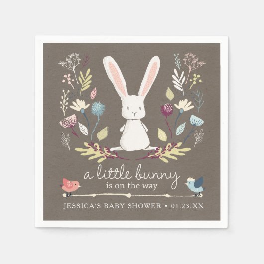 Een klein Bunny-Baby shower Servet (Voorkant)