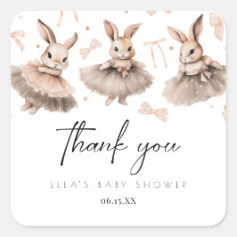Een klein Bunny-Baby shower Vierkante Sticker