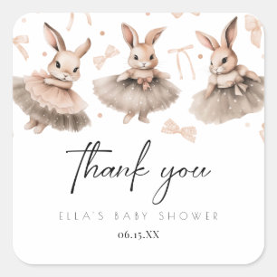 Een klein Bunny-Baby shower Vierkante Sticker