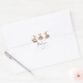 Een klein Bunny-Baby shower Vierkante Sticker (Envelop)