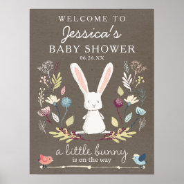 Een klein Bunny Baby shower Welkomstteken Poster