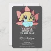 Een klein Bunny Cute Baby shower Grey Kaart (Voorkant)