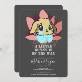 Een klein Bunny Cute Baby shower Grey Kaart