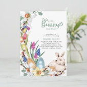 Een klein Bunny Daffodils-Baby shower Kaart (Staand voorkant)