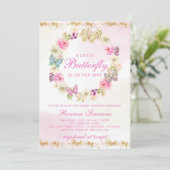 Een klein Butterfly-Baby shower Aankondiging (Staand voorkant)