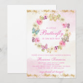 Een klein Butterfly-Baby shower Aankondiging (Voorkant / Achterkant)