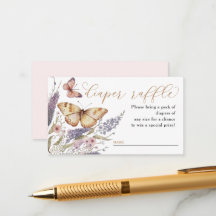 Een klein Butterfly Baby shower Diaper Raffle