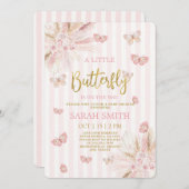 Een klein Butterfly Baby shower meisje Uitnodiging (Voorkant / Achterkant)