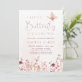 Een klein Butterfly-Baby shower Save The Date (Staand voorkant)
