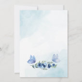 Een klein Butterfly Blue Floral Rustial Baby showe Kaart (Achterkant)