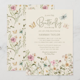 Een klein Butterfly Girl-Baby shower Kaart