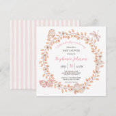 Een klein Butterfly Soft Boho Peach Baby shower Kaart (Voorkant / Achterkant)